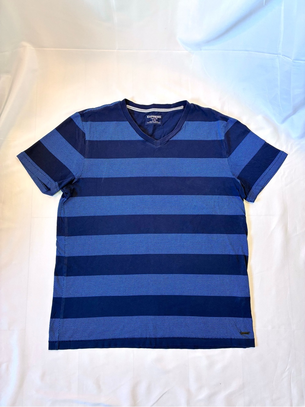 Express Striped V Neck Shirt